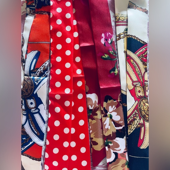 Accessories - Four beautiful silky twillys in bold red patterns. Brand new.